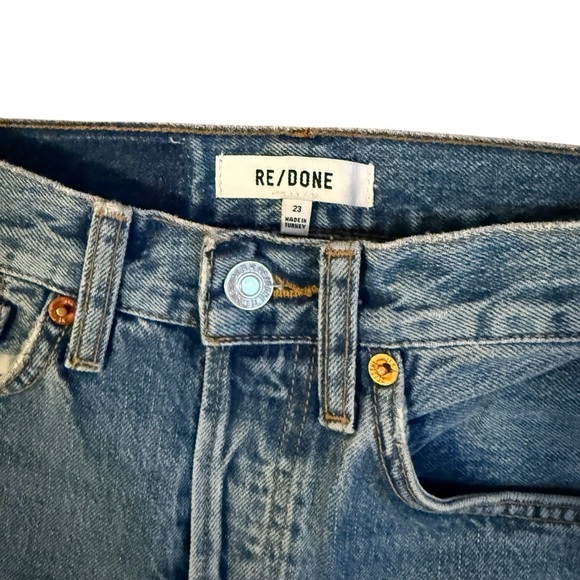 RE/DONE High-Rise Stovepipe Jeans with Raw-Edge Hem Size 24 - Picture 3 of 4